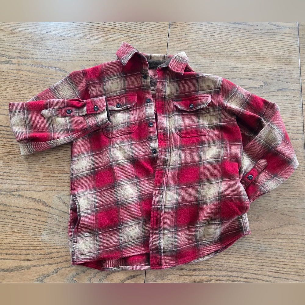 Orvis Heavyweight Flanel Jacket - Red and Tan